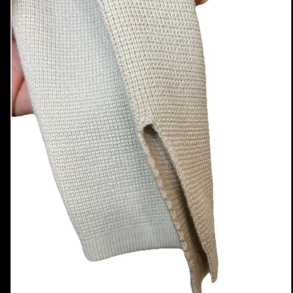 EILEEN FISHER Cardigan Sweater Duster Long Ivory White Silk Organic Open Large - Picture 4 of 7